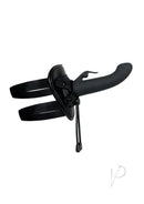 Evolved Heavenly Harness Kit Remote Control Vibrator Black with adjustable harness and silicone sleeve.