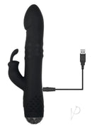 Bodacious Bunny Rechargeable Silicone Rabbit Vibrator Black charging with USB connection for enhanced pleasure.