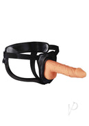 Erection Assistant Hollow Strap-On 9.5 Inch Vanilla harness and dildo set for versatile intimate play.