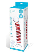 Glas Mr Swirly 10 Inch Glass Dildo Clear and Red