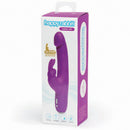 Happy Rabbit Realistic Slim Silicone Rabbit Vibrator Purple packaging showcasing its dual-action design and vibrant color.