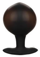 CalExotics Weighted Silicone Inflatable Plug Large Black showcasing its sleek design and inflatable features.