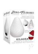 Zero Tolerance Kilauea Volcano Stroker White and Red packaging showcasing its unique design and travel case.