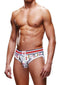 Prowler Soho Brief Large White on a model, showcasing stylish design and comfortable fit.