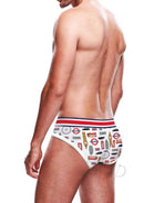 Prowler Soho Brief Large White showcasing a stylish and comfortable design with unique Soho graphics.