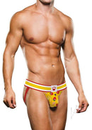 Prowler Fruits Jock Yellow XXL on a model, showcasing a playful fruit print and vibrant yellow color.