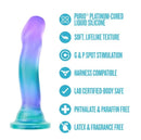 Avant Handcrafted Artisanal Dildo Aurora in purple and teal colors, designed for G-spot and P-spot stimulation.