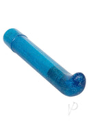 Sparkle Slim G Waterproof Vibrator Blue with a shiny blue design and gently curved tip for targeted pleasure.