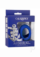 Admiral Cock and Ball Silicone Dual Ring Blue in packaging, showcasing premium liquid silicone dual ring support.