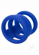 Admiral Triple Silicone Cock Cage Blue, a soft and stretchy enhancer with three supportive rings for improved stamina.