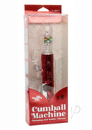 Naughty Bits Cumball Machine Thrusting Rabbit Vibrator Red in packaging showcasing its features.