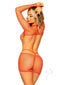 Leg Avenue red fishnet mini dress with long sleeves and cut-out back, perfect for lingerie or poolside wear.