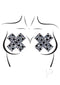 Leg Avenue X Factor black adhesive nipple jewel stickers with rhinestones for sexy lingerie looks.