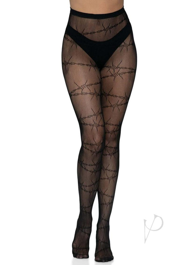 Barbed Wire Fishnet Tights Os Black-0