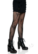 Spooky Ghost Fishnet Tights Os Black-2