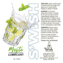 Swish Mojito 4 Oz Flavored Water Based Lubricant with mint and lime in a glass.