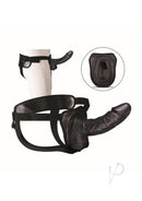 Erection Assistant Hollow Strap-On 8.5 Inch Black showcasing the realistic shaft and adjustable strap design.