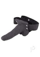 Erection Assistant Hollow Vibrating Strap-On 6 Inch Black with adjustable straps for enhanced pleasure.