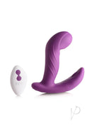 Inmi G-Rocker Come Hither Silicone G-Spot Vibrator Purple with remote, designed for internal and external stimulation.