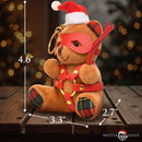 MS Holiday Bondage Gear Keychain Brown, festive plush bear with holiday flair and keychain, perfect for gifting.