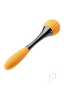 Gender X Sunflower Silicone Dual End Vibrator Yellow Black with textured round wand and slender oval head.