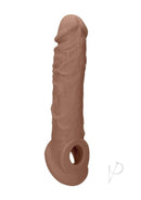 RealRock Realistic Penis Sleeve 8 Inch Caramel showcasing detailed texture and realistic design in warm caramel tone.
