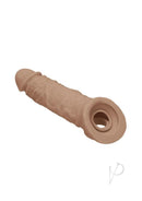RealRock Realistic Penis Sleeve 8 Inch Caramel imitating authentic texture and realistic shape for enhanced intimate experiences.