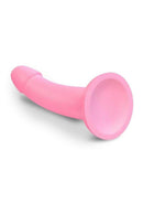 Dildolls Glitzy Silicone Dildo Pink showcasing its sleek design and sequined finish, perfect for delightful experiences.