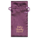 Fifty Shades Freed All Sensation Nipple & Clitoral Chain packaging in luxurious purple satin pouch.