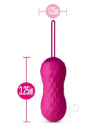 Blush Carina Vibrating Egg with Remote Fuchsia shown with size dimensions 1.25in width and 3.25in height.