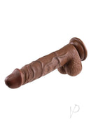 Evolved Realistic Dildo 8 Inch Chocolate with detailed veins and realistic texture for lifelike sensation.