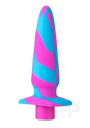Avant Vibrotize Silicone Anal Plug Fuchsia/Turquoise with tapered head, stylish design for comfortable back-door play.