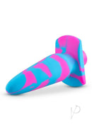 Avant Vibrotize Silicone Anal Plug Fuchsia/Turquoise in vibrant fuchsia and turquoise colors for comfortable anal play.