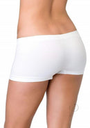 Back view of Leg Avenue white seamless cheeky boyshorts showcasing a comfortable and flattering fit.