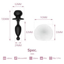 Magic Motion Magic Bunny Vibrating Anal Plug with Tail specifications image showing dimensions and materials.