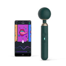 Magic Zenith App Controlled Wand Massager next to smartphone with app for personalized control.
