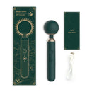 Magic Zenith App Controlled Wand Massager with packaging and USB charging cable for deep tissue relaxation.