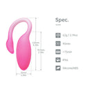 Magic Flamingo Max App Controlled Kegel Vibrator Pink specifications image showcasing dimensions and features.