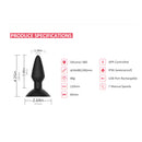 Magic Equinox App Controlled Vibrating Butt Plug specifications including dimensions, materials, and features.
