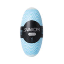 Svakom Hedy Blue Egg Masturbation Sleeve, compact and ultra-soft stroker for realistic pleasure.