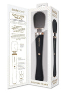 Bodywand Couture Silicone Wand Massager Black/Rose Gold in packaging, showcasing elegant design and features.