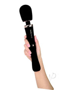 Bodywand Couture Silicone Wand Massager Black/Rose Gold held in hand against a white background.
