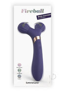 Fireball Rechargeable Silicone Vibrator Midnight Indigo packaging with description and features.