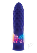 Evolved Raver Silicone Light-Up Vibrating Bullet Blue with multi-color LED lights and diamond texture.