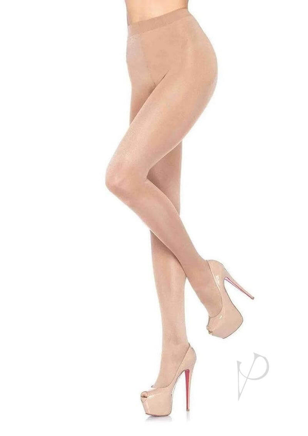 Leg Avenue Lycra Sheer to Waist Support Pantyhose in nude, worn by a model with high heels, showcasing a sleek fit.