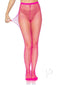 Neon pink fishnet industrial tights by Leg Avenue, showcasing a bold and sexy net pattern for a daring look.