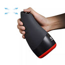 Otouch Chiven 3 Warming Suction Masturbator Black held in hand, showcasing ergonomic design and anti-slip body.