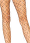 Black rhinestone fence net tights on legs, showcasing a sparkly fishnet design perfect for a sexy lingerie collection.