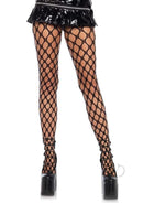 Leg Avenue Jumbo Pothole Net Tights One Size Black showcasing bold oversized net pattern for edgy fashion.