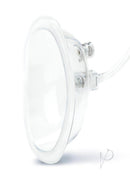 Lux Fetish Rechargeable Pussy Pump with Clit Clamp Black clear chamber detail image